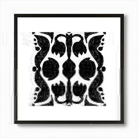 Black And White Floral Pattern 12 Art Print