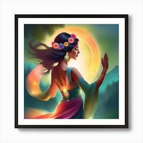 Traditional Female Dancer Art Print