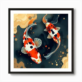 Koi Fish Painting 2 Póster