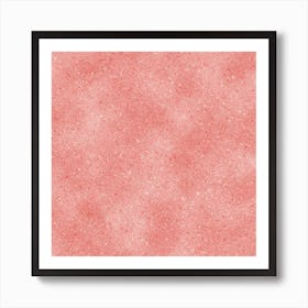 Coral Pink Glitter Art Print