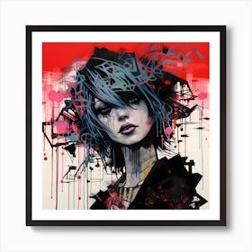 Girl With Tattoos Art Print