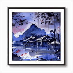 Chinese Landscape Painting Affiche