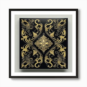 Ornate Gold Design Art Print