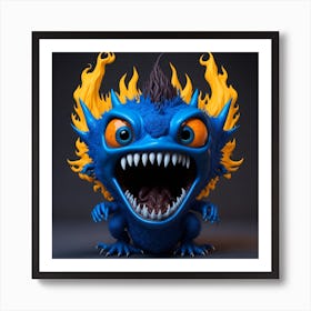 Blue Monster Art Print