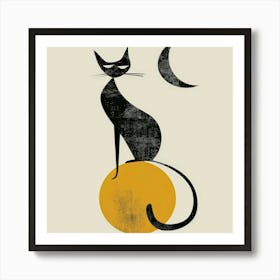 Cat On A Ball Art Print