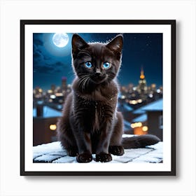 Gorgeous Black Cat Art Print