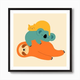 Being Lazy Square Art Print