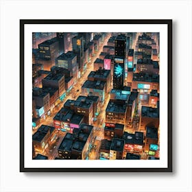 Cityscape At Night 2 Art Print