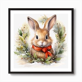 Christmas Bunny 8 Art Print