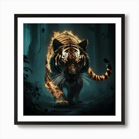 Tiger In The Forest 3 Art Print