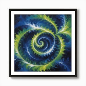 Oil Painting A Striking Abstract Fractal pattern Art Print