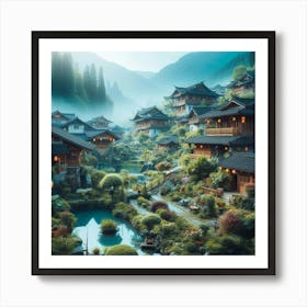 Chinese Village 3 Art Print
