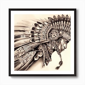 Indian Headdress 2 Art Print