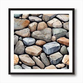 Stone Wall Seamless Pattern 2 Art Print