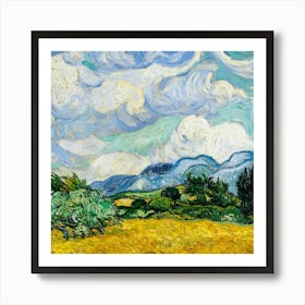 Wheat Field With Clouds Art Print