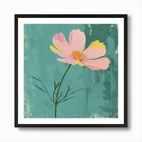 Cosmos 2 Square Flower Illustration Art Print