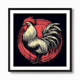 Rooster In A Circle Art Print