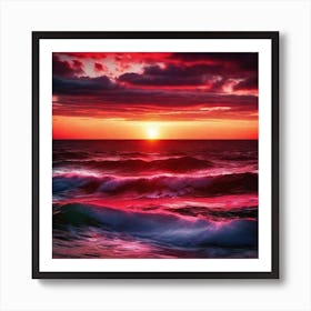 Sunset Over The Ocean 202 Art Print