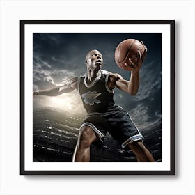 Basketball Player In Action 1 Art Print