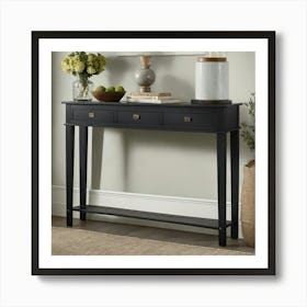 Black Console Table With Turnwood Legs 2 Art Print