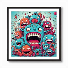 Monsters In A Crowd Art Print