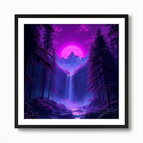 Purple Waterfall Art Print