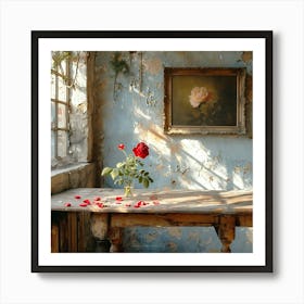 Table With Roses Art Print