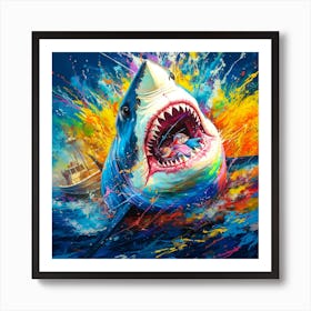 Shark Attack Art Print