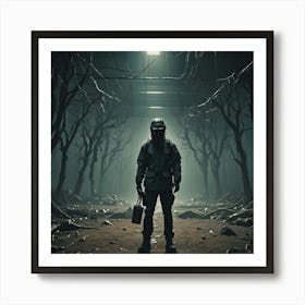 Soldier In The Woods Art Print