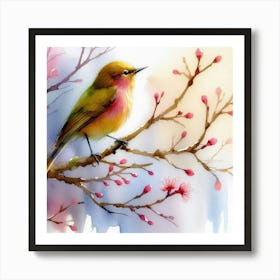 Watercolor Of A Bird Art Print