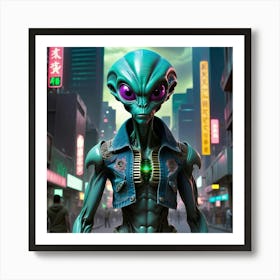 Alien In The City 3 Art Print