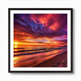 Sunset On The Beach 347 Art Print