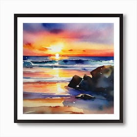 Sunset On The Beach 106 Art Print