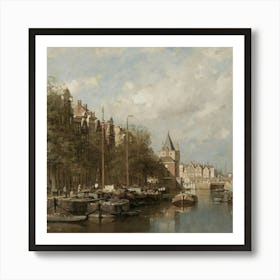 Canal In Amsterdam 2 Art Print