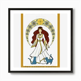 The Norse Goddess Freyja Tarot Card Pagan Cat Wiccan Witchy Art Print