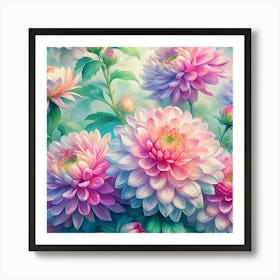 Dahlias Art Print