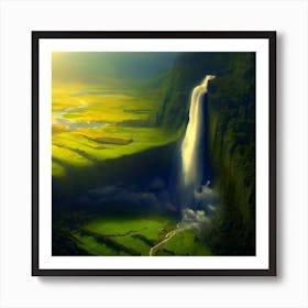 Waterfall scenery Art Print