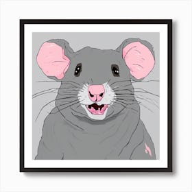 MSPaint Rat #3 Art Print