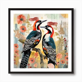 Bird In Nature Woodpecker 4 Art Print