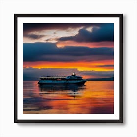 Sunset Cruise Ship 11 Art Print