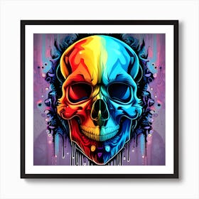 Rainbow Skull Art Print