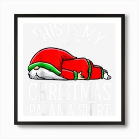 Sleeping Santa Claus Napping Gnome Christmas Pajama Art Print