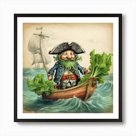 Pirate In A Boat 1 Art Print