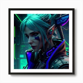 Cyberpunk Girl Art Print