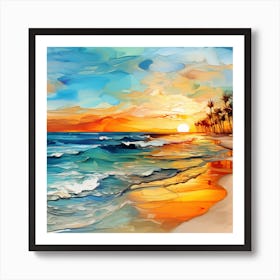 Sunset On The Beach 13 Art Print