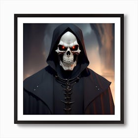 Skeleton With Red Eyes 1 Art Print