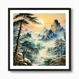 Sunrise In The Mountains 1 Art Print