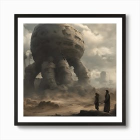 Spaceship In The Desert Art Print