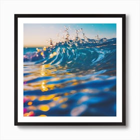 Sunset Reflections on the Blue Ocean 1 Art Print