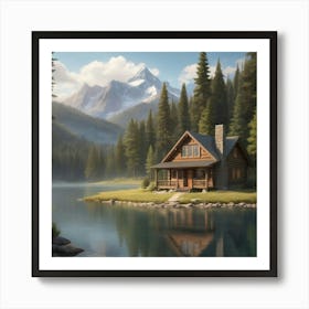 Cabin In The Woods paintings art print Art Print